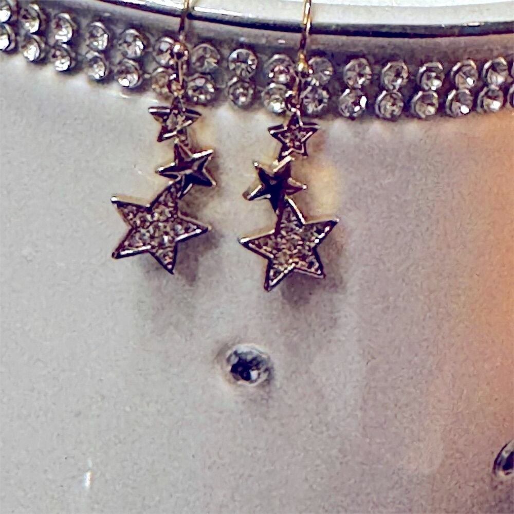 Lovisa Gold Star Dangle Earrings Celestial Hook Gift-Ready 2" - Picture 7 of 7